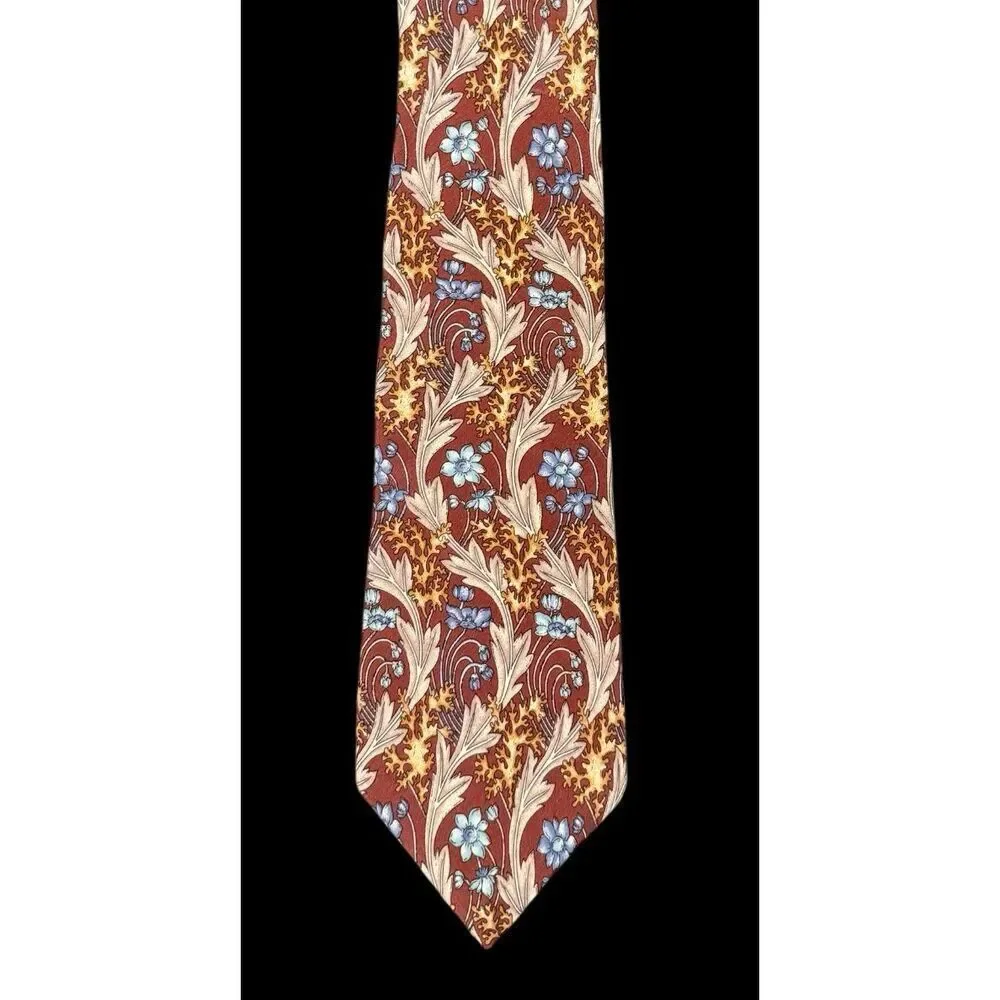 Bill Blass Vintage Floral Silk Tie Professional Career Office Gentlemen